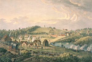 Travaux supérieurs à Coalbrookdale, Shropshire gravés par F. Vivares, publiés en 1758